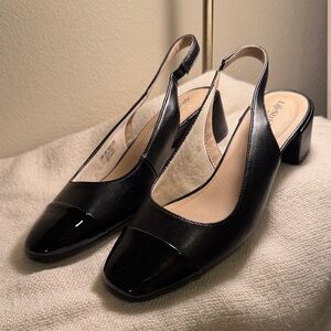 Life Stride Black Slingback Heels